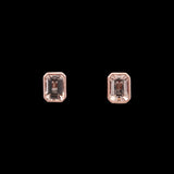 14K Rose Gold Bezel Set Morganite Stud Earrings