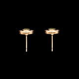 14K Yellow Gold Oval Peridot And Diamond Stud Earrings