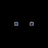 14K Yellow Gold Cornflower Blue Sapphire Stud Earrings