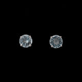 14K White Gold Aquamarine Four Prong Stud Earrings