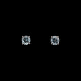 14K White Gold Aquamarine Four Prong Stud Earrings