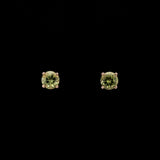 14K Yellow Gold Peridot Four Prong Stud Earrings