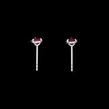 14K White Gold Ruby And Diamond Halo Stud Earrings