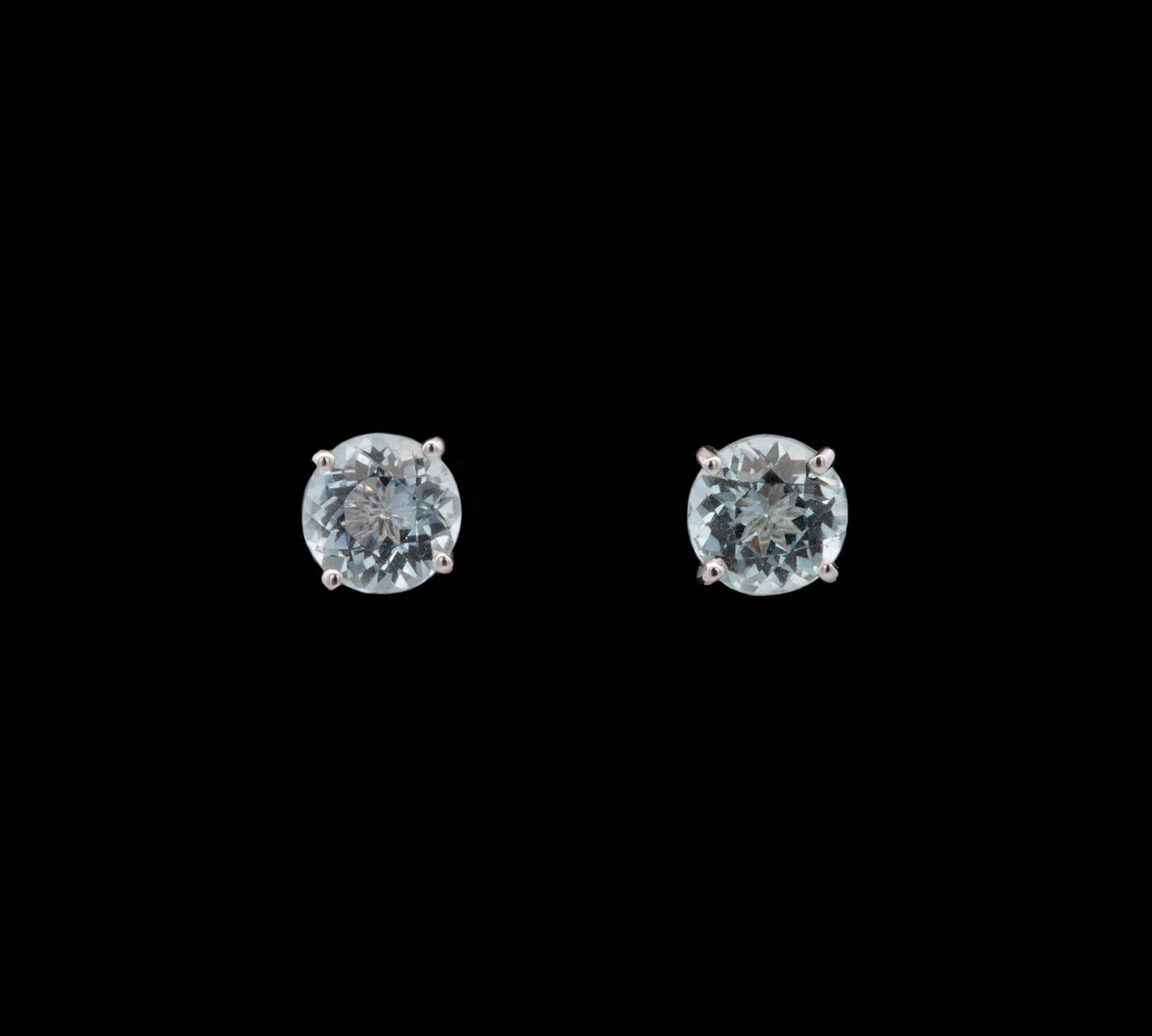 14K White Gold 2.24ctw Aquamarine Stud Earrings