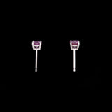 14K White Gold 0.74ctw Pink Sapphire Stud Earrings