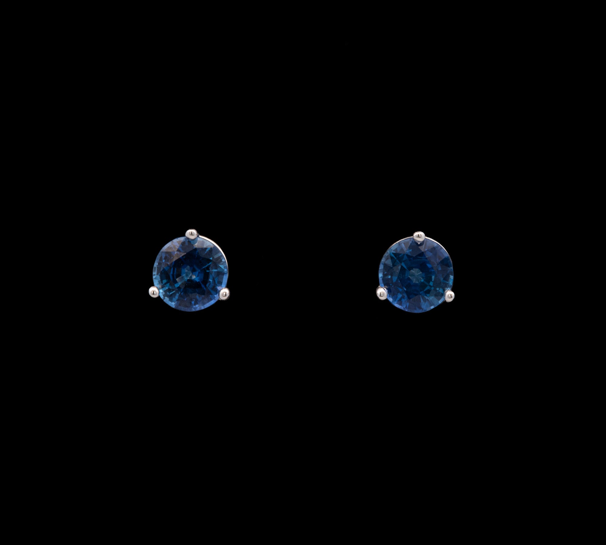 14K White Gold Martini Set 1.78ctw Sapphire Stud Earrings