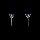 14K White Gold Martini Set 1.78ctw Sapphire Stud Earrings