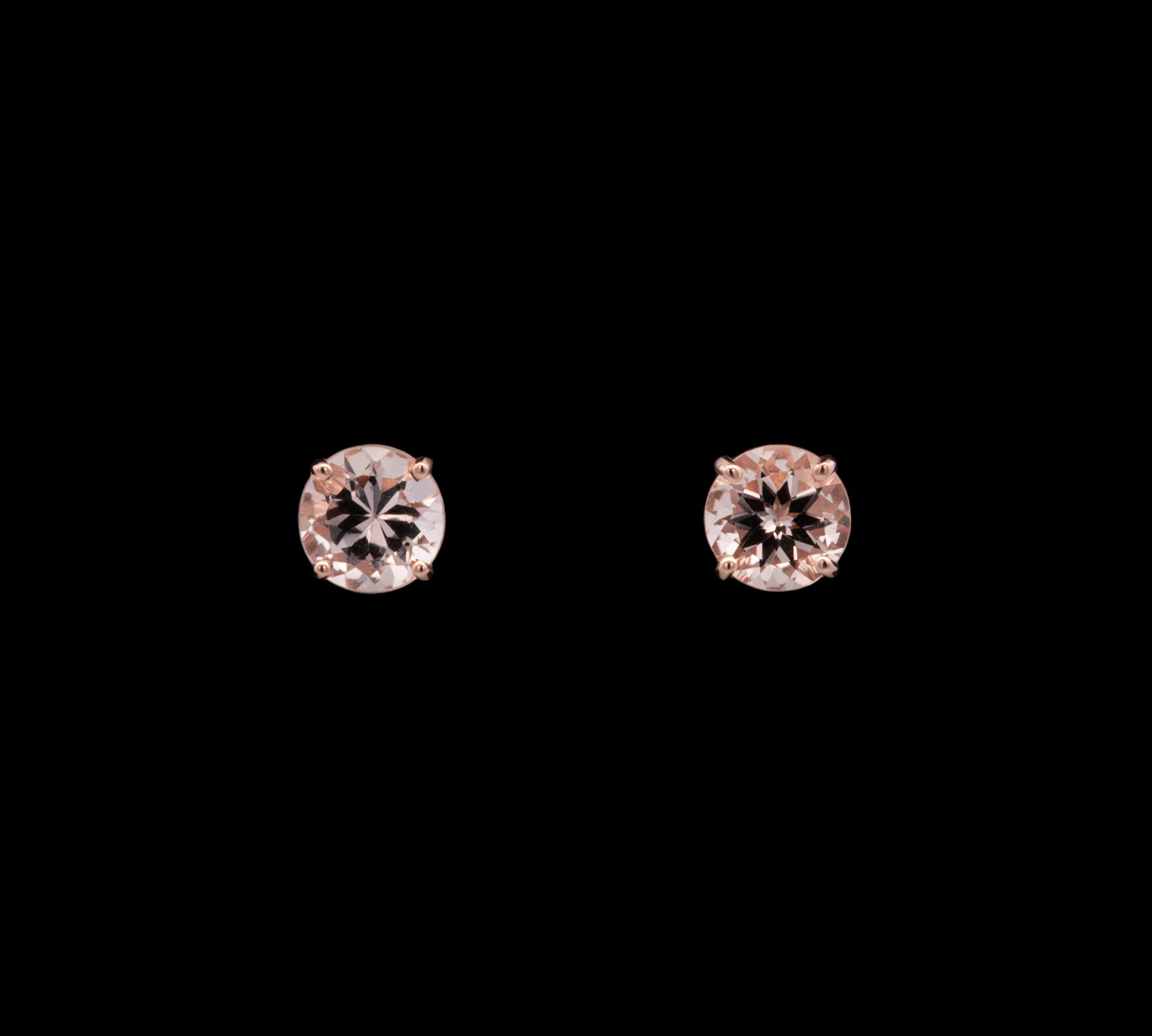 14K Yellow Gold 1.57ctw Morganite Stud Earrings