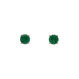 14K Yellow Gold 1.37ctw Emerald Stud Earrings