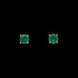 14K Yellow Gold 1.37ctw Emerald Stud Earrings
