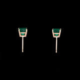 14K Yellow Gold 1.37ctw Emerald Stud Earrings