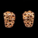 18K Yellow Gold Rodney Rayner Citrine, Orange Sapphire, And Diamond Bubble Hoop Earrings with Omega Backs