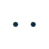 14K Yellow Gold Blue Sapphire Stud Earrings