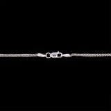 Platinum Diamond Pendant With 18 Inch 14K White Gold Wheat Chain