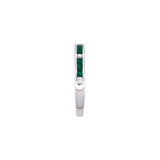 18K White Gold Square Cut Emerald And Diamond Channel Set Band