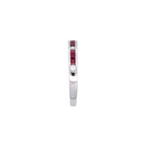 18K White Gold Square Cut Ruby And Diamond Channel Set Band