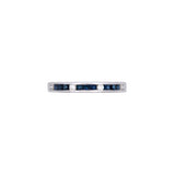 18K White Gold Square Cut Sapphire And Diamond Channel Set Band