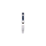 18K White Gold Square Cut Sapphire And Diamond Channel Set Band