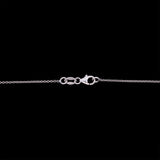 18K White Gold Round And Baguette Diamond Pendant And Chain