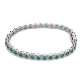 18K White Gold Emerald And Diamond Bracelet