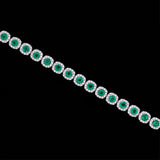 18K White Gold Emerald And Diamond Bracelet