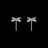 14K White Gold Diamond "X" Stud Earrings Earrings