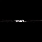 14K White Gold Emerald Pendant With Diamond Accent And 0.75mm 16 Inch Box Chain With Lobster Clasp