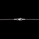 14K White Gold Aquamarine And Diamond Halo Pendant With 18 Inch Wheat Chain