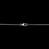 18K White Gold Square Emerald And Diamond Halo Pendant With 16 Inch Chain