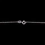 14K White Gold Tanzanite And Diamond Pendant With 18 Inch Chain