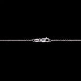 18K White Gold Blue Zircon And Diamond Halo Pendant With Chain