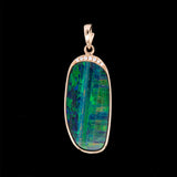 14K Yellow Gold Oval Opal And Pave Diamond Pendant