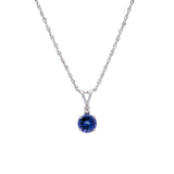 14K White Gold Tanzanite Pendant With 18 Inch Cable Chain