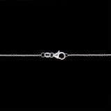 18K White Gold Pear Shaped Sapphire And Diamond Pendant With 16 Inch Chain