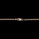14K Yellow Gold Diamond Heart Pendant And 18 Inch Flattened Anchor Link Chain