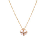 14K Yellow Gold Moonstone And Diamond Pendant With 16 Inch Chain