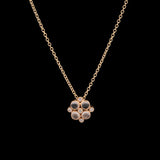 14K Yellow Gold Moonstone And Diamond Pendant With 16 Inch Chain