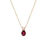 14K Yellow Gold Oval 1.12ctw Ruby Pendant With 18 Inch Chain