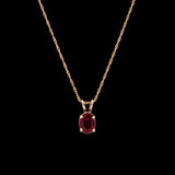 14K Yellow Gold Oval 1.12ctw Ruby Pendant With 18 Inch Chain