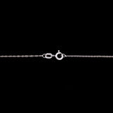 14K White Gold Aquamarine And Diamond Halo Pendant With 18 Inch Chain
