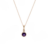 14K Yellow Gold Amethyst Pendant With 18 Inch Chain