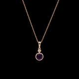 14K Yellow Gold Amethyst Pendant With 18 Inch Chain