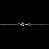 14K White Gold Sapphire And Diamond Halo Pendant With 18 Inch Chain