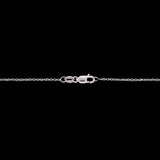 14K White Gold Rubelite Tourmaline And Diamond Halo Pendant With 18 Inch Cable Chain