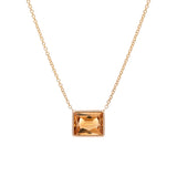 14K Yellow Gold Bezel Set Citrine Necklace, 18 Inches