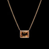 14K Yellow Gold Bezel Set Citrine Necklace, 18 Inches