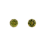 14K Yellow Gold 4.12ctw Peridot Stud Earrings