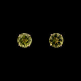 14K Yellow Gold 4.12ctw Peridot Stud Earrings