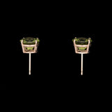 14K Yellow Gold 4.12ctw Peridot Stud Earrings