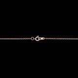14K Yellow Gold Ruby And Diamond Halo Pendant With 16 Inch Cable Chain